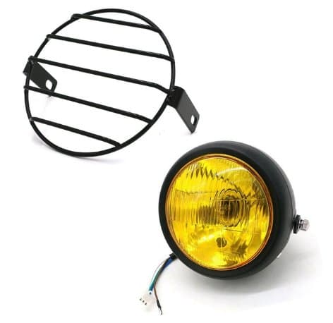Strålkastare retro vintage gult glas moped motorcykel