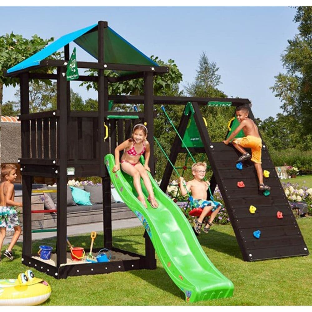 Jungle Gym Hut + Climb Modul X'tra, grundmalet sort