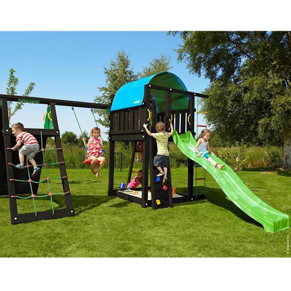 Jungle Gym Villa + Climb Modul X'tra excl. rutschebane, grundmalet sort