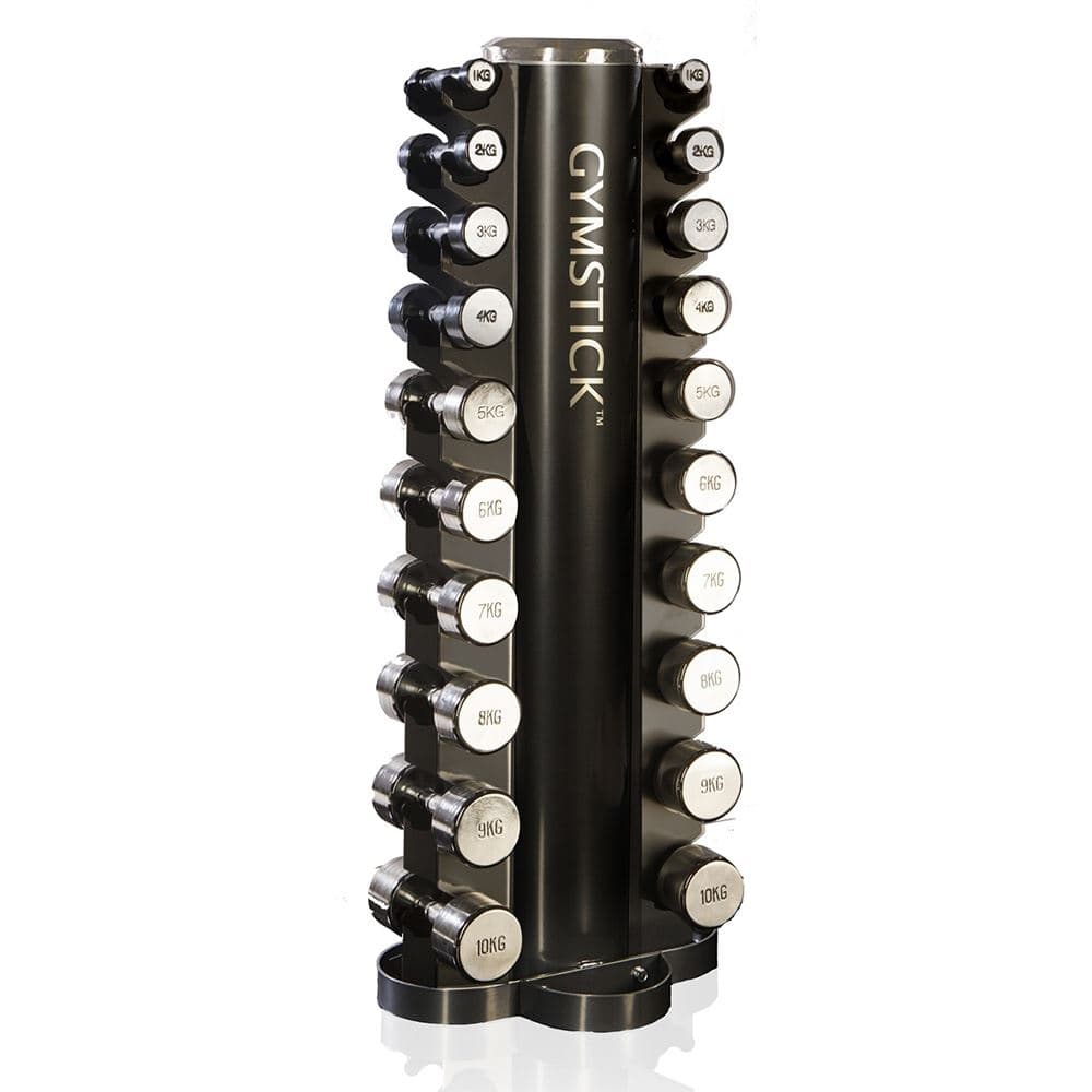 Gymstick Tower Rack with Chrome Dumbbell Set
