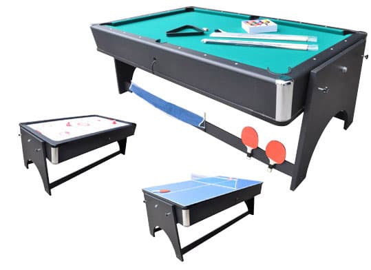 MegaLeg 4i1 multibord med Pool / Airhockey / Bordtennis / Spisebord