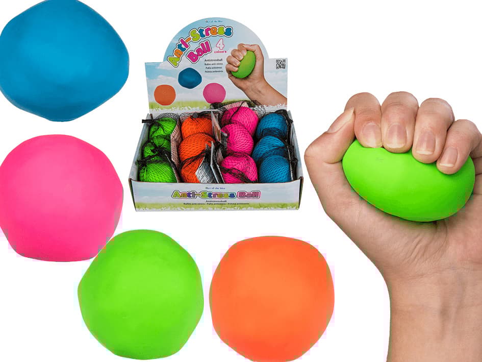 2-pak formbar stresskugle Antistress kugle klem Neonfarver Squash kugle
