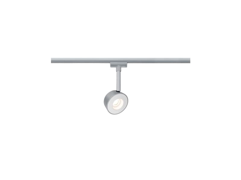 Paulmann 954.73, Skena för spotlight, 1 lampor, LED, 6,7 W, 2700 K, Krom, Vit