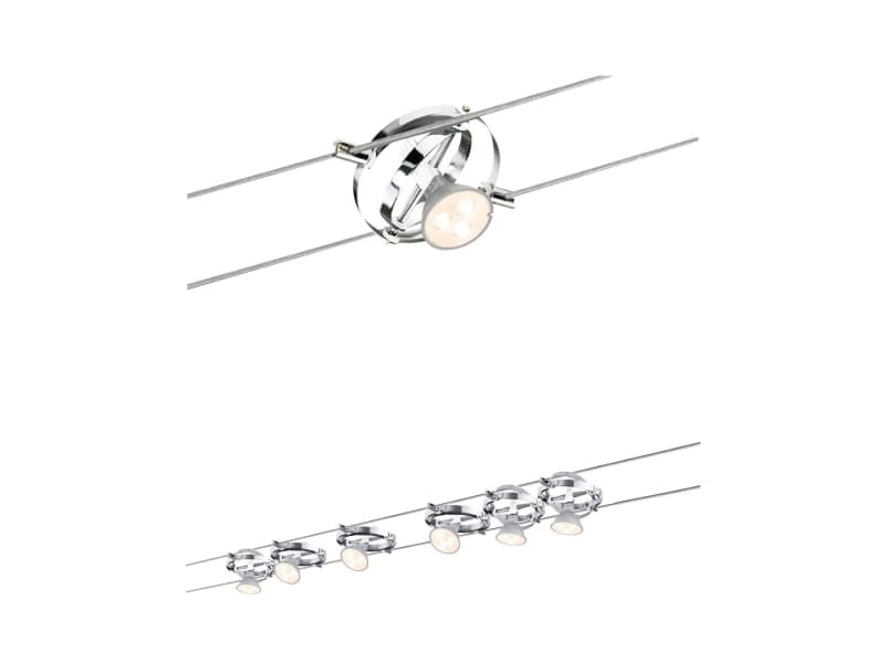 Paulmann 941.28, Rail lighting spot, GU5.3, 1 lampor, LED, 4 W, Krom, Vit