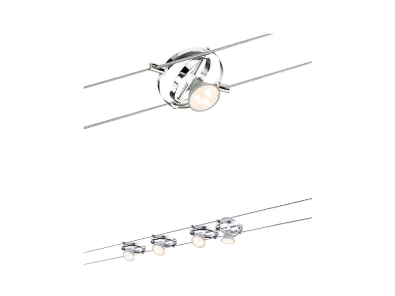 Paulmann 941.26, Rail lighting spot, GU5.3, 4 lampor, LED, 4 W, Krom, Vit