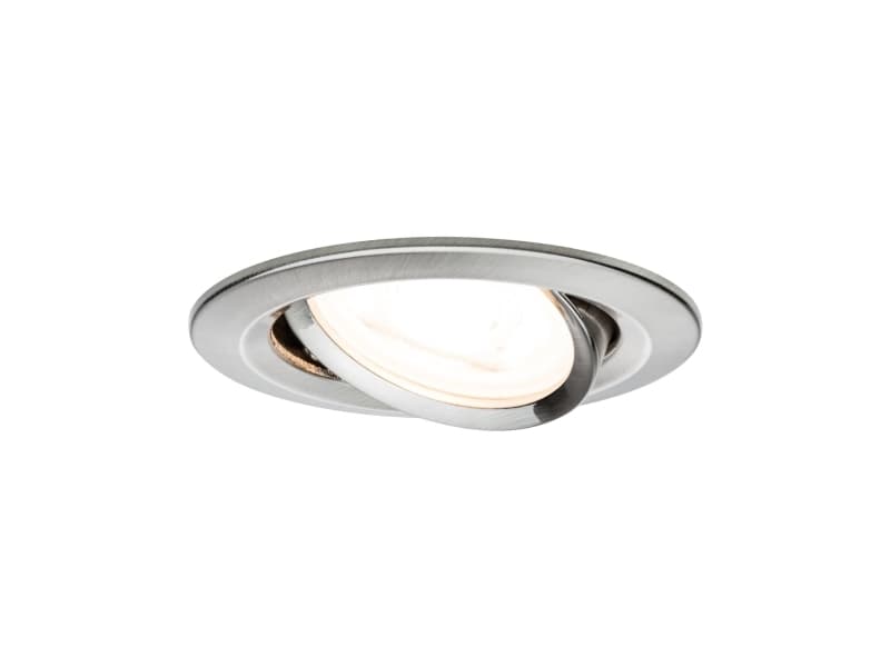 Paulmann 936.03, Nedtryckbar spotlight, GU10, LED, 7 W, 2700 K, Borstat stål