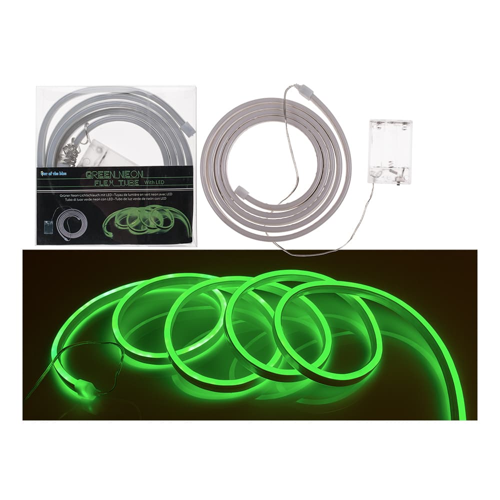 Neon Flex Tub Grøn med LED