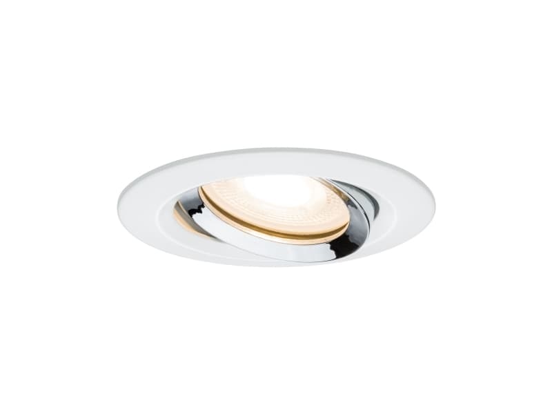 Paulmann 929.03, Nedtryckbar spotlight, GU10, 1 lampor, LED, 2700 K, Krom, Vit