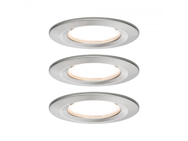 Paulmann 934.94, Nedtryckbar spotlight, 3 lampor, LED, 2700 K, 460 LM, Metallisk