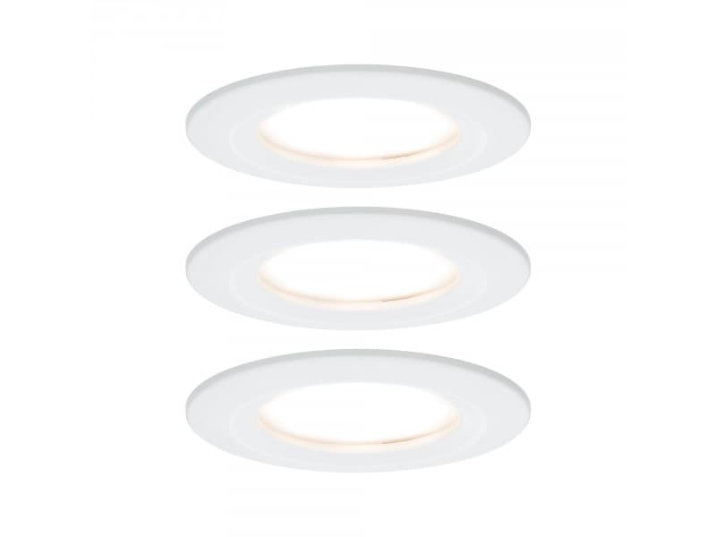 Paulmann 934.96, Nedtryckbar spotlight, 3 lampor, LED, 2700 K, 460 LM, Vit