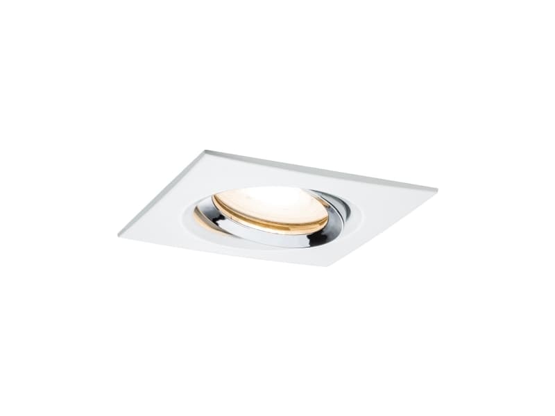 Paulmann 929.04, Nedtryckbar spotlight, GU10, LED, 7 W, 2700 K, Krom, Vit