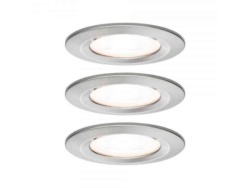 Paulmann 934.76, Nedtryckbar spotlight, GU10, 3 lampor, LED, 2700 K, Metallisk