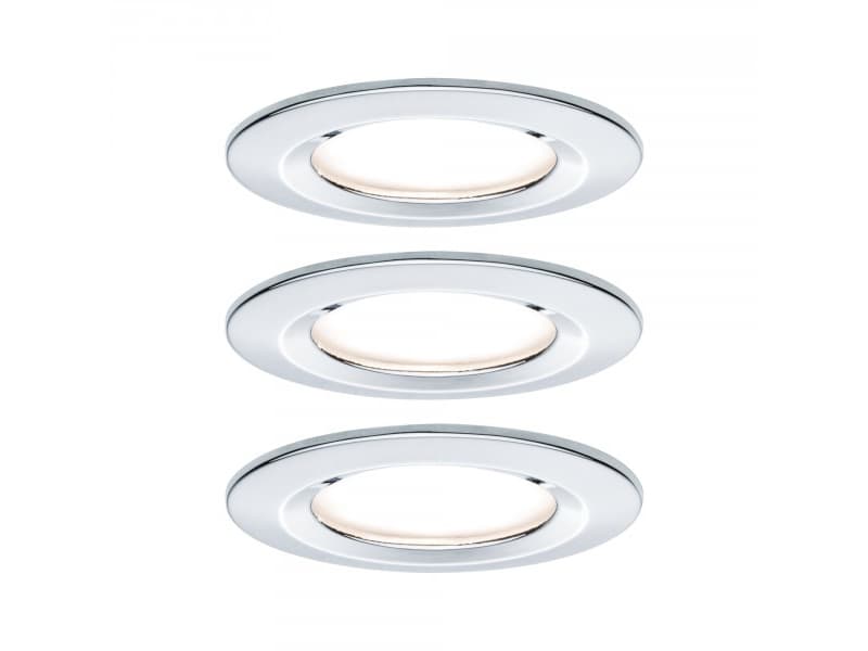 Paulmann 934.99, Nedtryckbar spotlight, 3 lampor, LED, 2700 K, 460 LM, Krom
