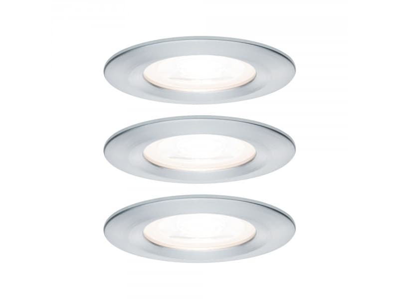 Paulmann 934.44, Nedtryckbar spotlight, GU10, 3 lampor, LED, 2700 K, Gjuten aluminium
