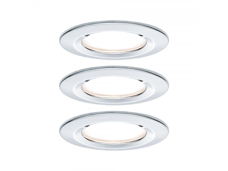 Paulmann 934.45, Nedtryckbar spotlight, GU10, 3 lampor, LED, 2700 K, Krom