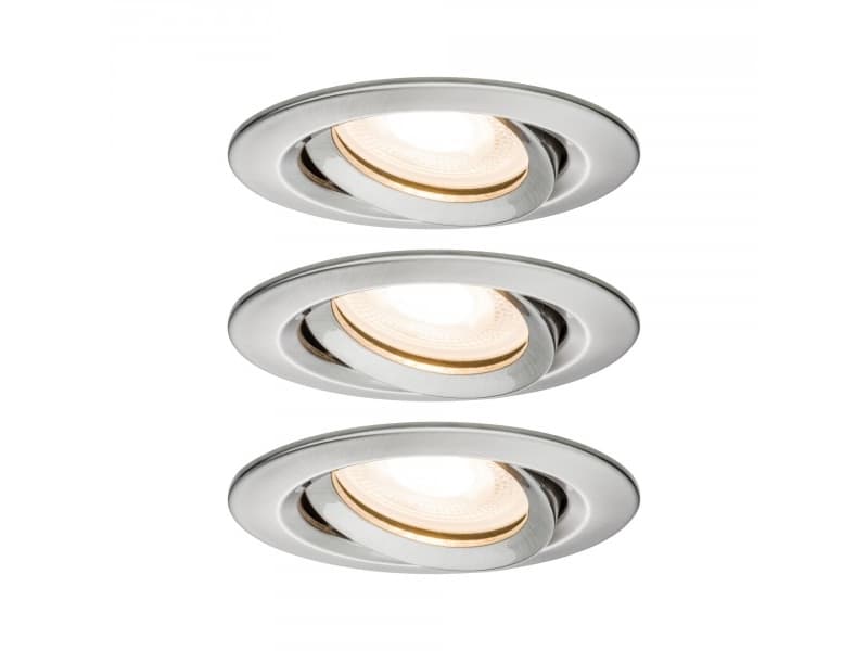 Paulmann 929.00, Nedtryckbar spotlight, GU10, 2700 K, 460 LM, 230 V, Metallisk