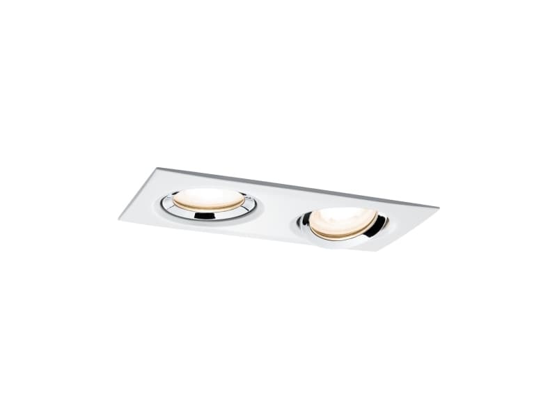 Paulmann 929.02, Nedtryckbar spotlight, GU10, 2 lampor, LED, 460 LM, Krom, Vit