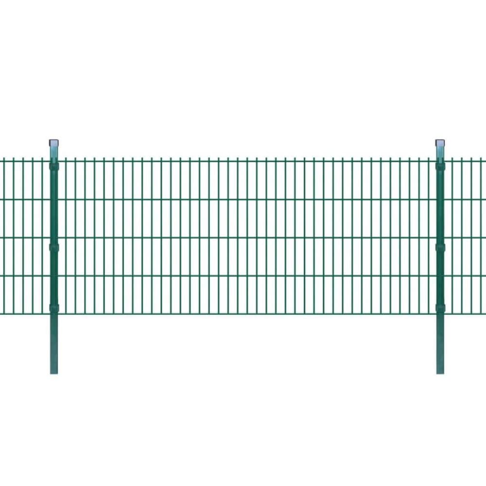 vidaXL 2D paneler og pæle til havehegn, 2008x830 mm, 36 m, Grøn