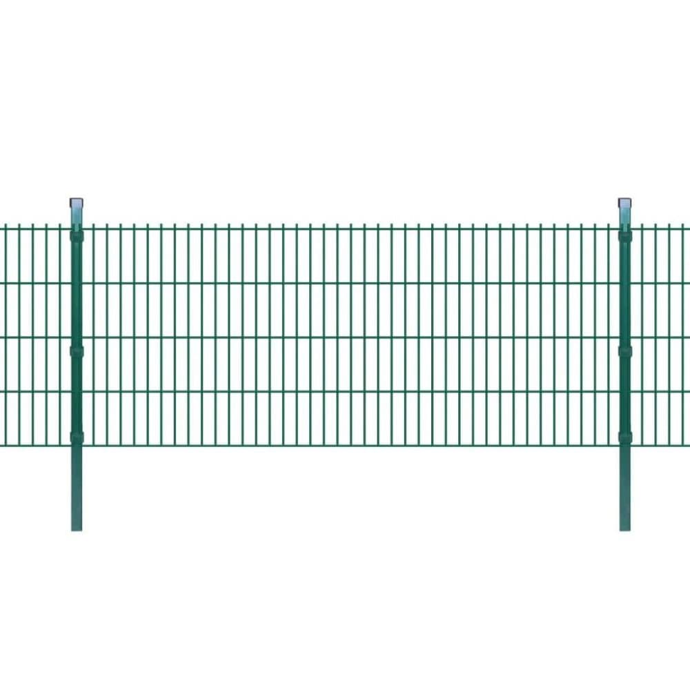 vidaXL 2D paneler og pæle til havehegn, 2008x830 mm, 38 m, Grøn