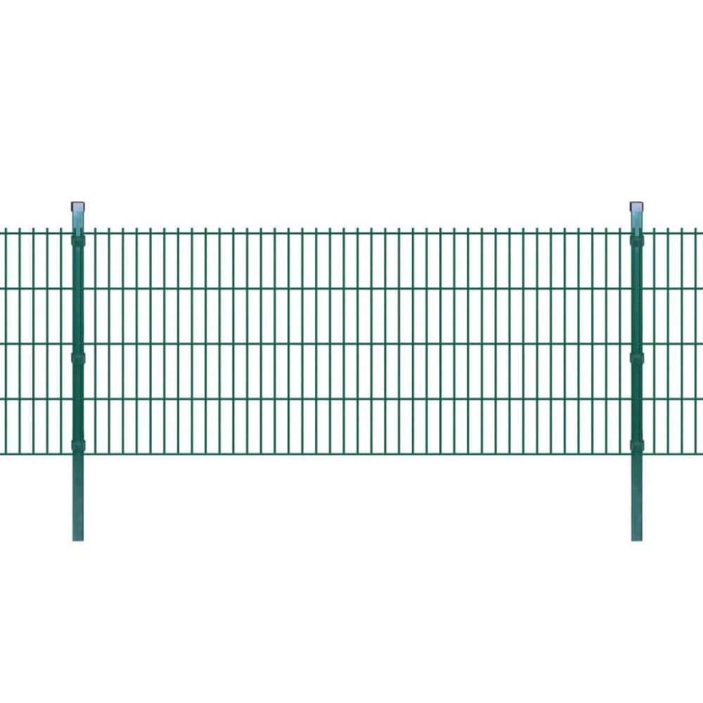 vidaXL 2D paneler og pæle til havehegn, 2008x830 mm, 34 m, Grøn