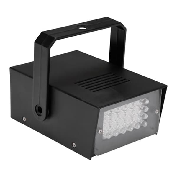 Discolamppu Mini LED Strobo Paristokäyttöinen