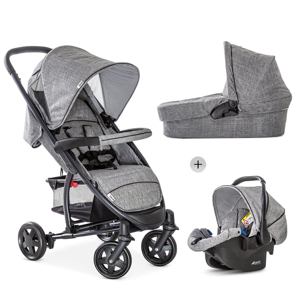 Barnevognpakke Malibu 4 Trioset Melange Grey