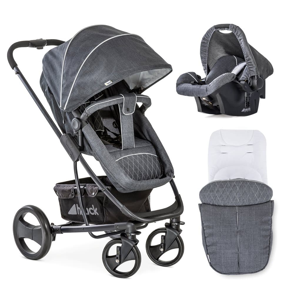 Barnevognpakke Pacific 4 Shop N Drive Set Melange Charcoal