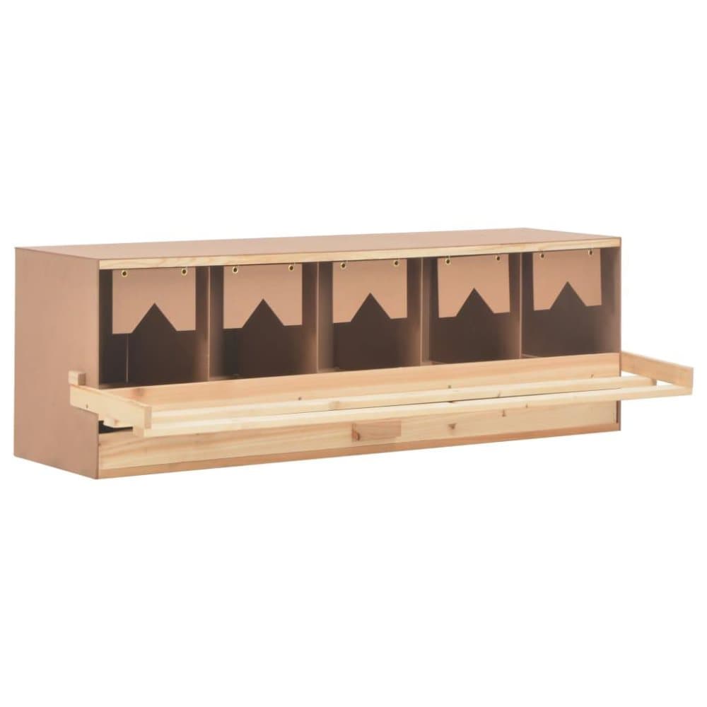 vidaXL Hekkeboks 5 rom 117x33x38 cm heltre furu