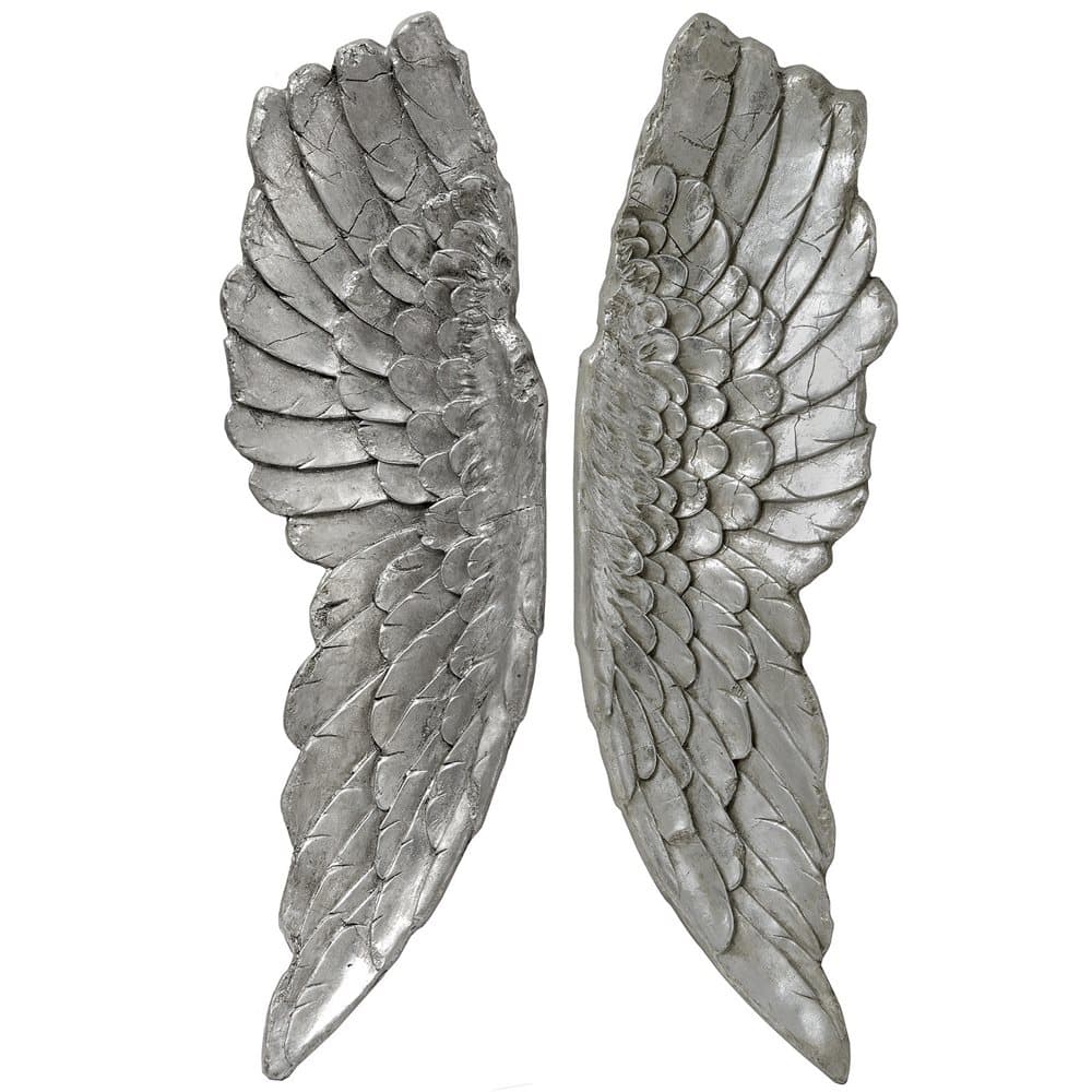 Hill Interiors Antique Silver Large Hanging Angel Wings