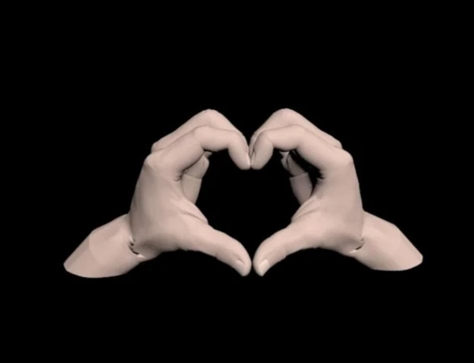 Size: XL, Heart hand love hand
