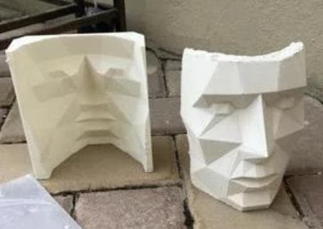 Size: L, Face as negative mold for casting