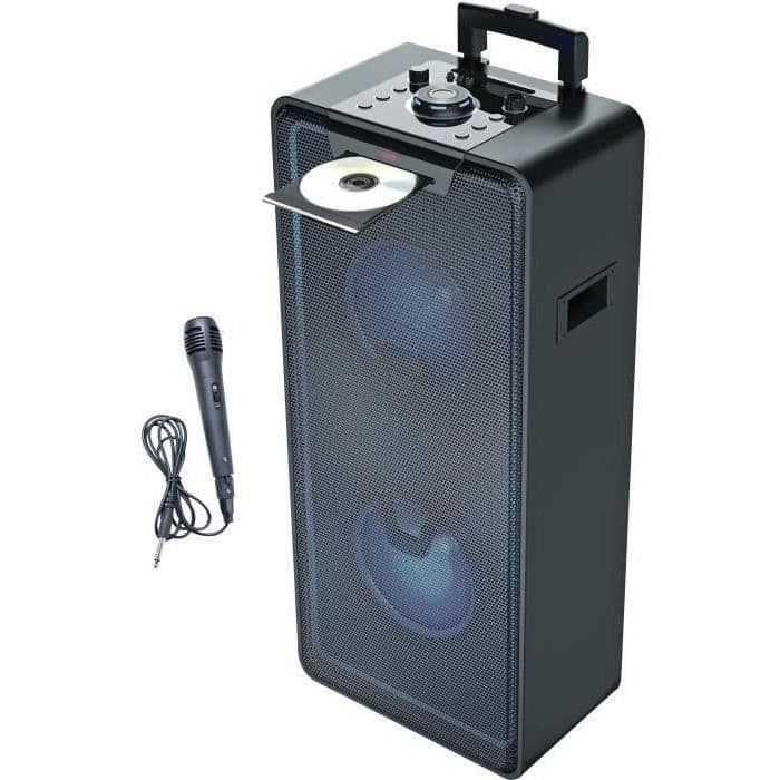 INOVALLEY MS04XXL - Højeffekt lydsystem - 1000 Watt - CD / MP3-afspiller - Bluetooth - LED-lys - USB - 2 mikrofonindgange
