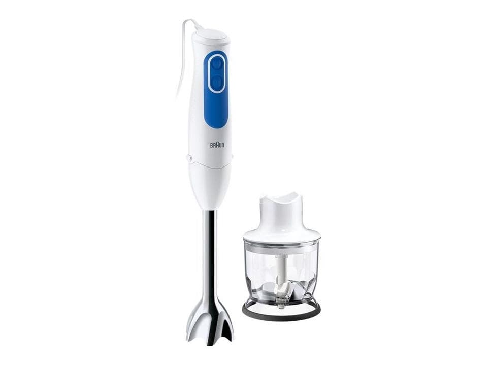 Braun MQ 3020, Trappstege, Knappar, 0,35 l, Stavmixer, Blå, Vit, 1,2 m