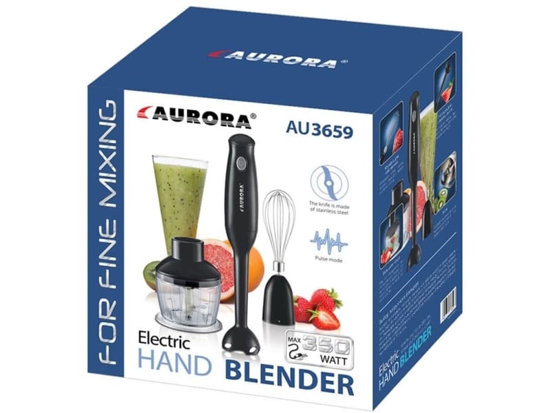 Aurora Au 3659 Stavmixer 0 3 L Pulsfunktion Iskrossning 350 W Svart Cdon