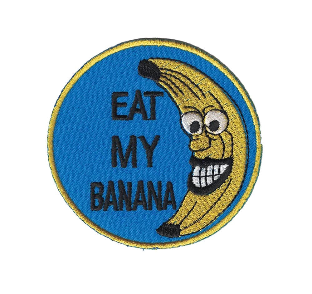 EAT MY BANANA 2 pcs embroidered/badge patches D 7 cm