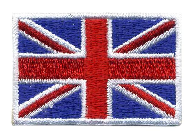 UK flag embroidered/badge patches L 4,5 cm H 3 cm 4 pcs