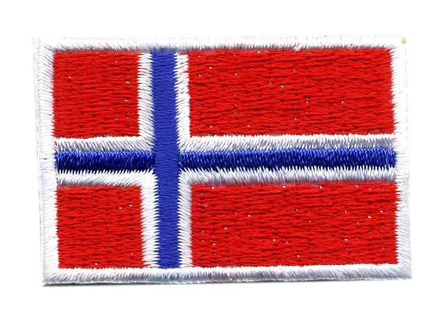 Norway flag embroidered/badge patches L 4,5 cm H 3 cm 4 pcs