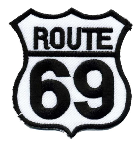 ROUTE 69 2 pcs embroidered/badge patches L 6,5 cm H 6,5 cm