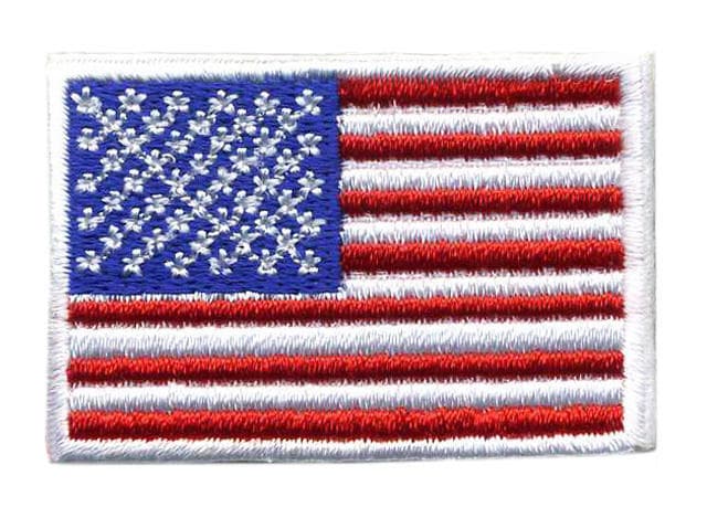 USA flag embroidered/badge patches L 4,5 cm H 3 cm 4 pcs