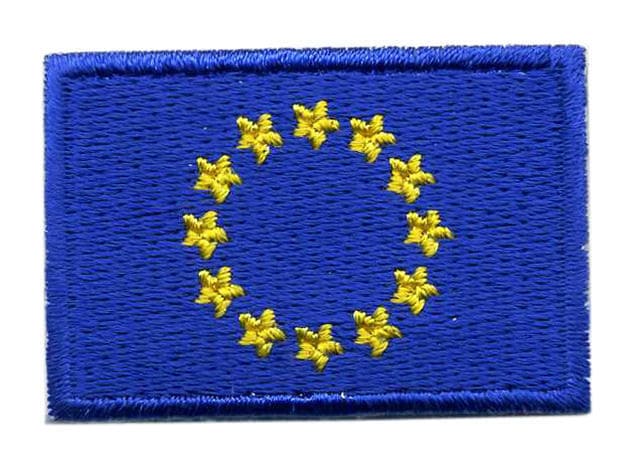 EU flag embroidered/badge patches L 4,5 cm H 3 cm 4 pcs