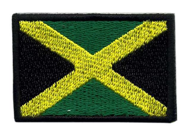 JAMAICA flag embroidered/badge patches L 4,5 cm H 3 cm 4 pcs