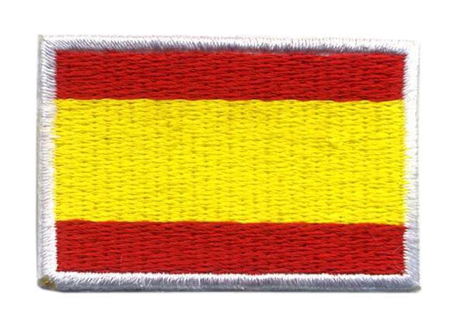SPAIN flag embroidered/badge patches L 4,5 cm H 3 cm 4 pcs