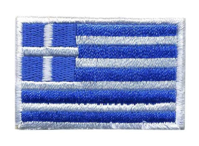 GREECE flag embroidered/badge patches L 4,5 cm H 3 cm 4 pcs