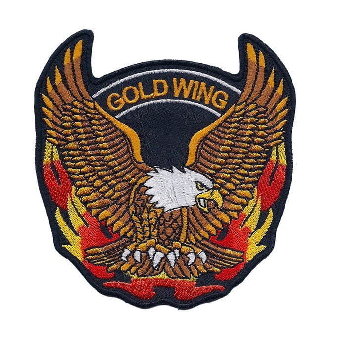 GOLD WING 2pcs embroidered/badge patches D 9,5 cm