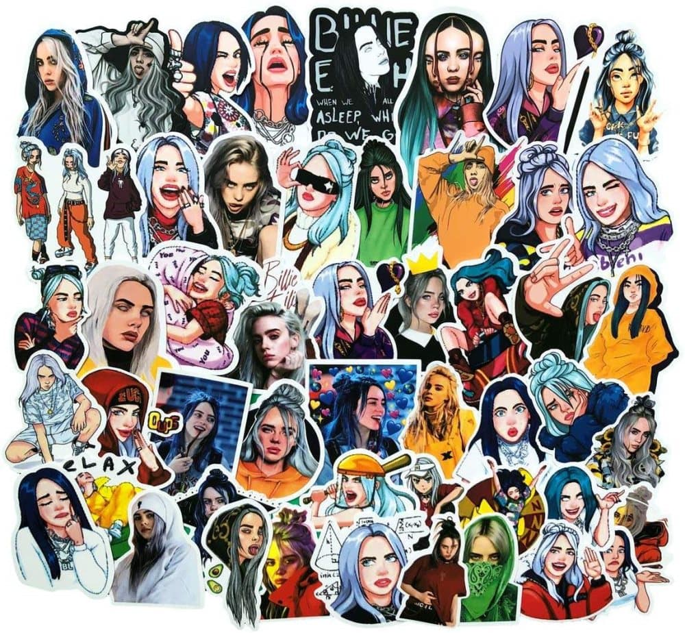 50st Billie Eilish Gadget Stickers Klistermärken Återanvändbara Vinyl