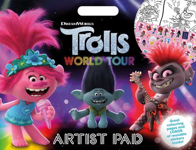 Trolls 2 Artist Pad Colouring Activity Book A3 With Reusable Stickers