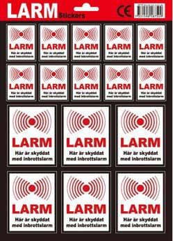 16-Pack - Larmdekaler / Klistermärke - Larm / Inbrottslarm