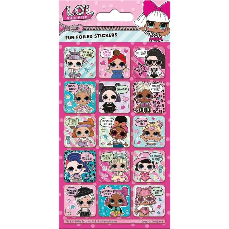 LOL Surprise Captions Foil Stickers