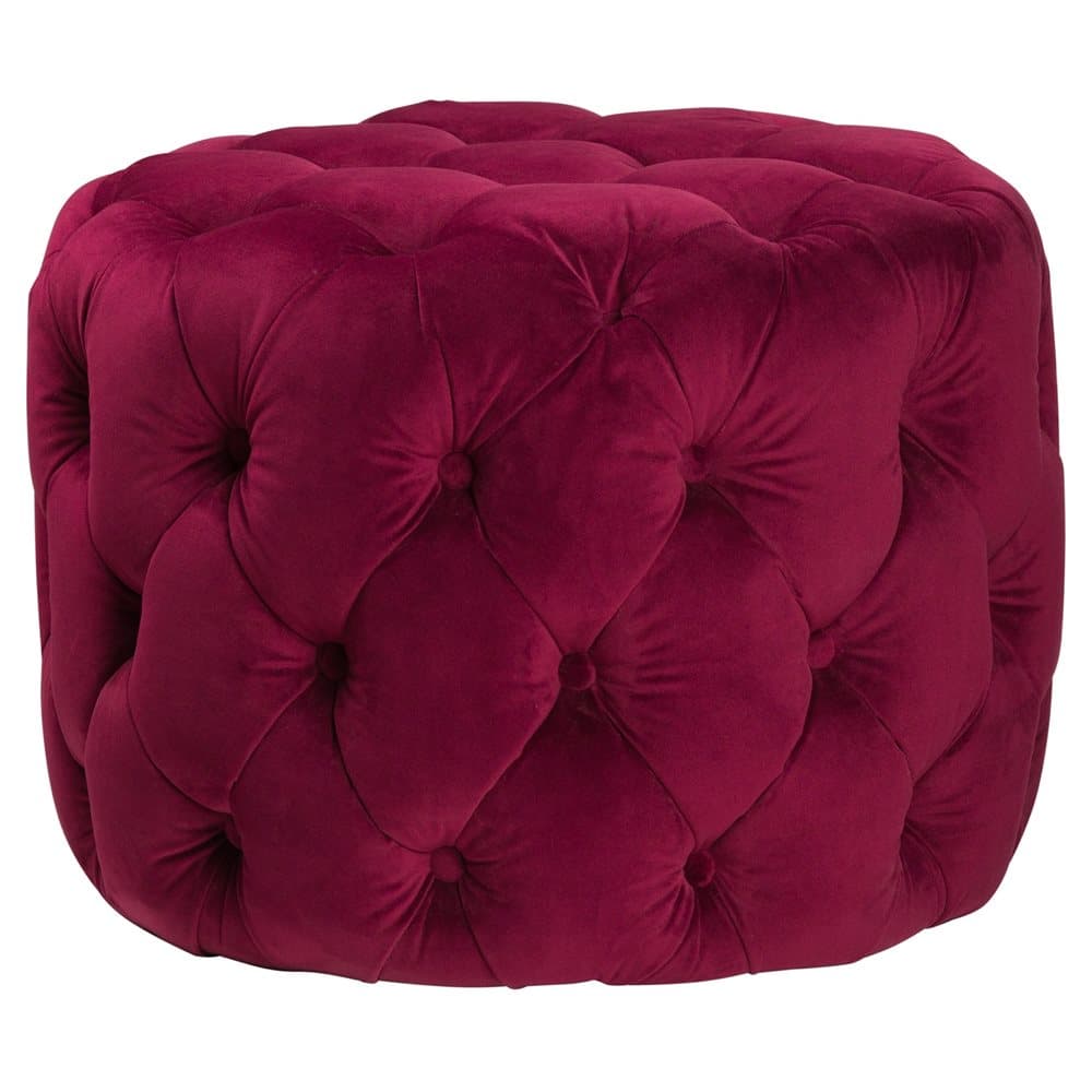 Hill Interiors Aubergine Velvet Round Footstool