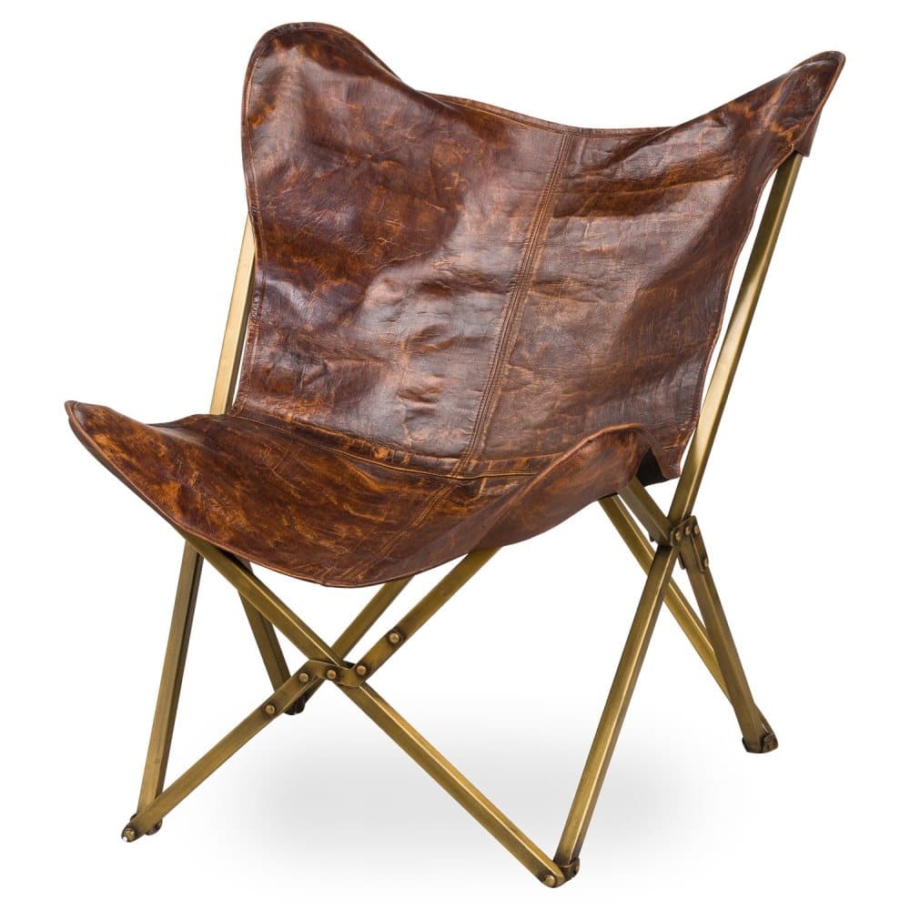 Hill Interiors Billy Leather Butterfly Chair